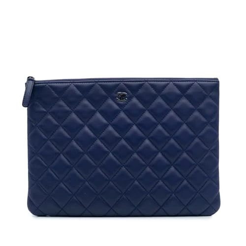 Chanel Pre-Loved Medium Quilted Lambskin O Case Clutch Bag