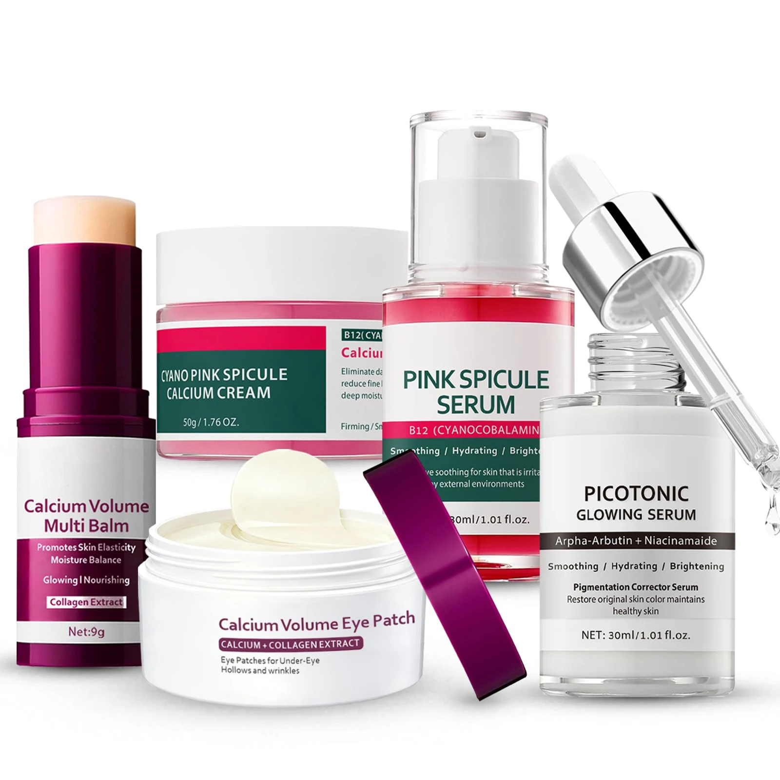 Pink Spicule Serum Skin Care Set (5 Pack)