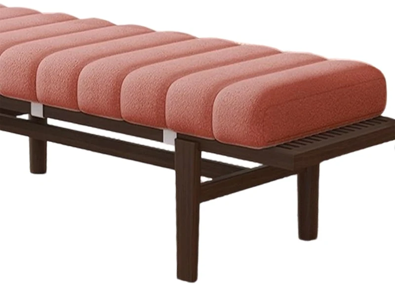 uyeoco Indoor Bench Cushion - 120cm/150cm/80cm/90cm x 40cm/30cm 2/3 seater Rectangle Bench Seat Pad for Bay Windows, Garden Patio, Long Chairs & Porch Furniture with Non-Slip Backing(Peach,45x170CM)
