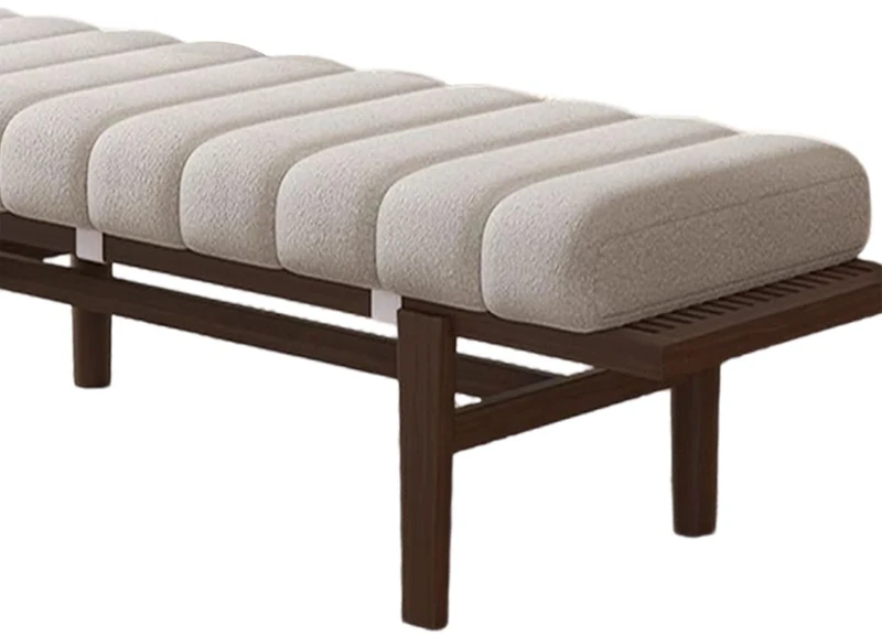 uyeoco Indoor Bench Cushion - 120cm/150cm/80cm/90cm x 40cm/30cm 2/3 seater Rectangle Bench Seat Pad for Bay Windows, Garden Patio, Long Chairs & Porch Furniture with Non-Slip Backing(Beige,45x170CM)