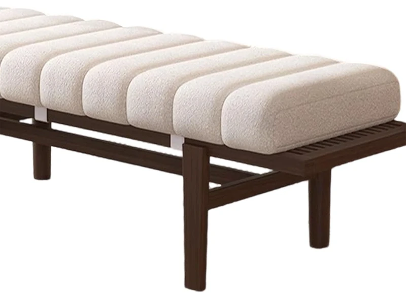 uyeoco Indoor Bench Cushion - 120cm/150cm/80cm/90cm x 40cm/30cm 2/3 seater Rectangle Bench Seat Pad for Bay Windows, Garden Patio, Long Chairs & Porch Furniture with Non-Slip Backing(White,45x170CM)