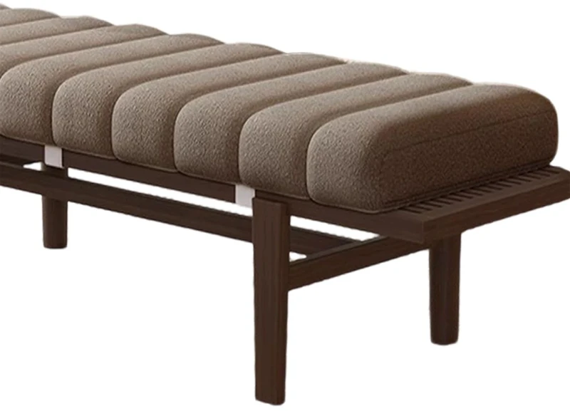 uyeoco Indoor Bench Cushion - 120cm/150cm/80cm/90cm x 40cm/30cm 2/3 seater Rectangle Bench Seat Pad for Bay Windows, Garden Patio, Long Chairs & Porch Furniture with Non-Slip Backing(Coffee,45x170CM)