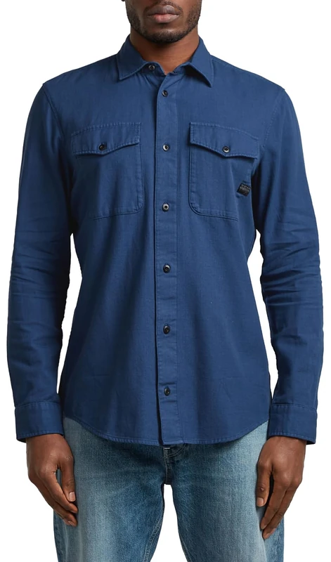 Navy Slim Long Sleeve Shirt
