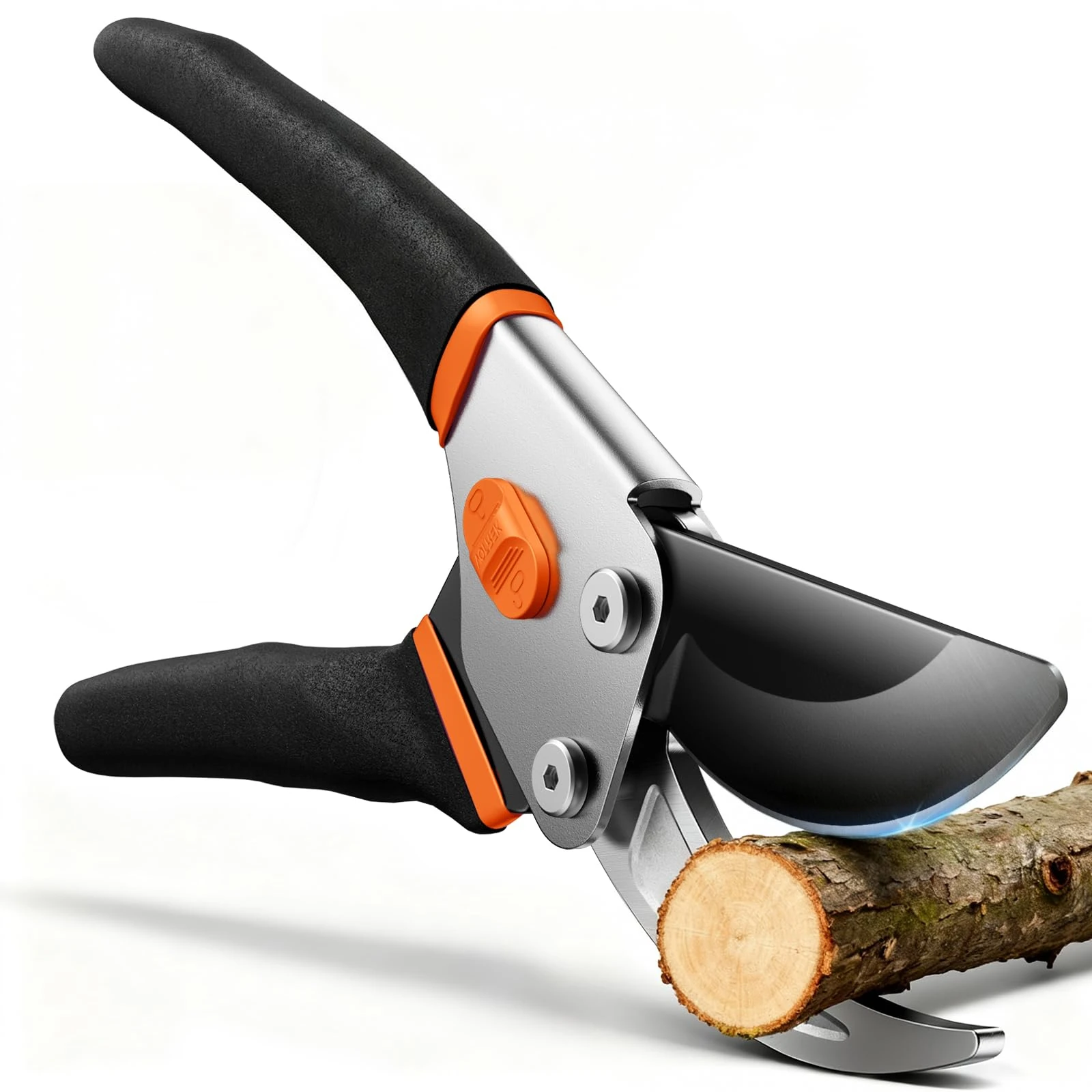 VOTREK Bypass Garden Secateurs, 8.5" Professional Pruning Shears, Heavy Duty Hand Pruners Gardening Scissor for Fresh Branch Plant Flower, SK5 Steel BladeErgonomic HandleBuilt-in Spring, VT-C800