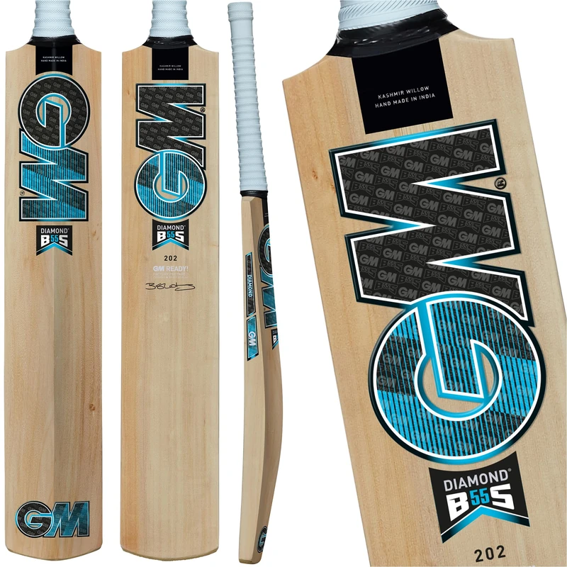 GM | Ben Stokes Diamond 202 BS55 Kashmir Willow Cricket Bat | ToeTek and Halo Grip | Size 6 Suitable for Players 157-163cm / 5' 2" - 5' 4" | Gunn & Moore