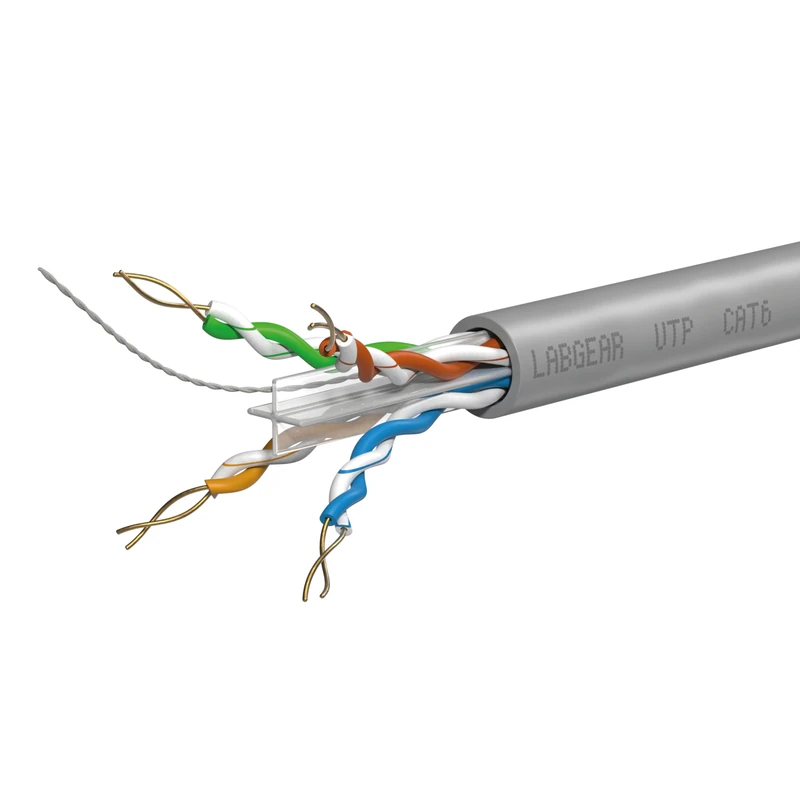 Labgear Cat6 Ethernet Cable 100m 4-Pair 8-Core UTP Cable Coil, Indoor PVC Sheath, High-Speed Gigabit LAN Network Cable for Home or Office Installations, Grey - Image 1