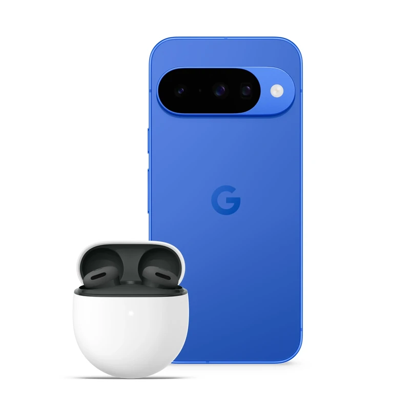 Google Pixel 10 - Unlocked Android Smartphone with Gemini, Advanced Triple Rear Camera, 24+ Hour Battery and 6.3" Actua Display - Indigo, 128GB + Buds 2a (Hazel)