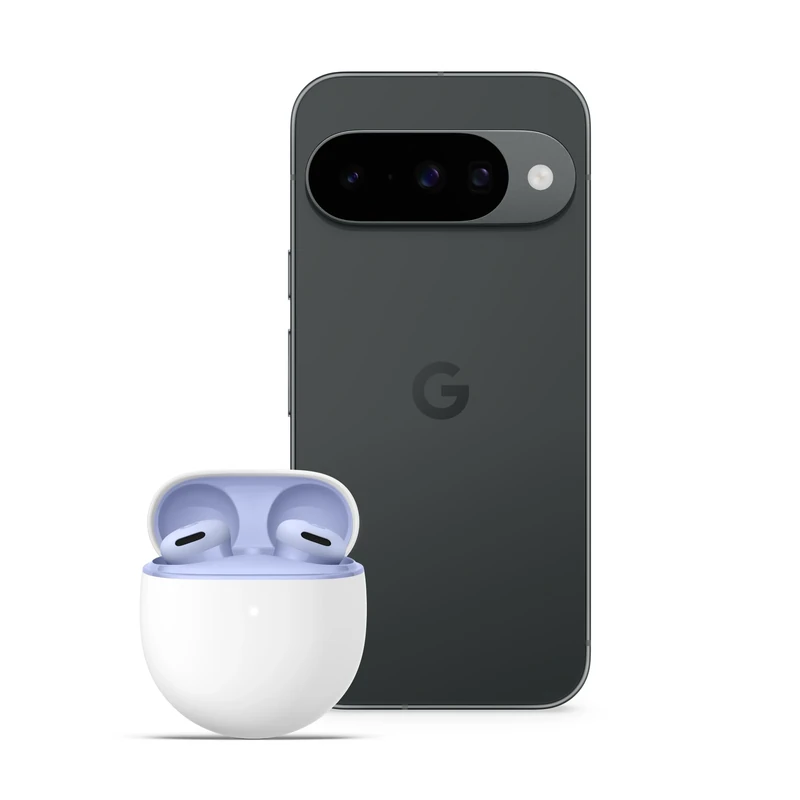 Google Pixel 10 - Unlocked Android Smartphone with Gemini, Advanced Triple Rear Camera, 24+ Hour Battery and 6.3" Actua Display - Obsidian, 256GB + Buds 2a (Iris)