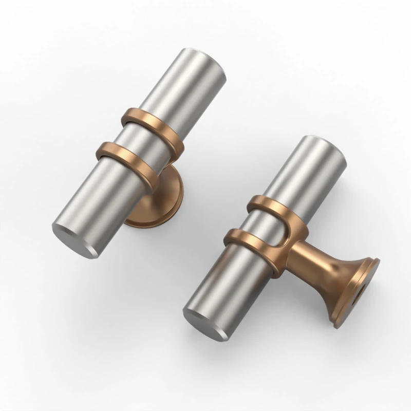 Asidrama 30 Pack Brushed Satin Nickel and Champagne Bronze Kitchen Cabinet Knobs Cabinet Hardware Zinc Knobs for Dresser Drawers 4451