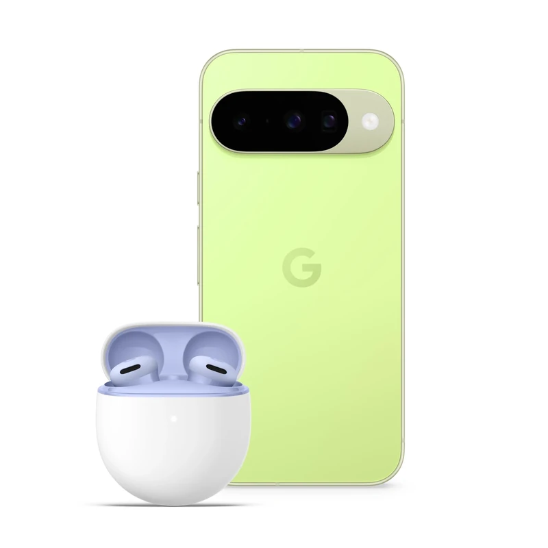 Google Pixel 10 - Unlocked Android Smartphone with Gemini, Advanced Triple Rear Camera, 24+ Hour Battery and 6.3" Actua Display - Lemongrass, 128GB + Buds 2a (Iris)