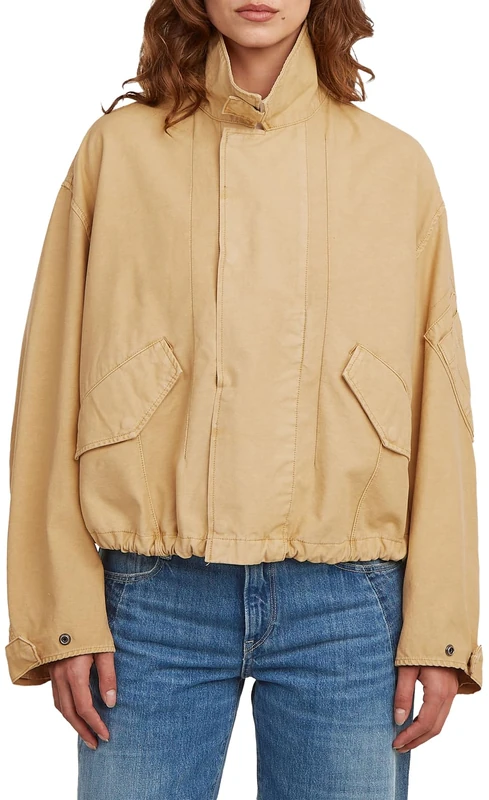 G-Star Raw C.V. Women's Oversized Cropped wmn Jacket, Beige (Mellow Buff gd D28994-E518-J092), S - Image 1