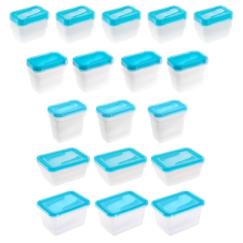 keeeper Fredo Fresh 17x Food Storage Containers, Fresh Blue (Transparent)