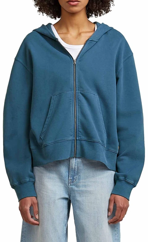 Washed HDD Zip Relaxed SW WMN
