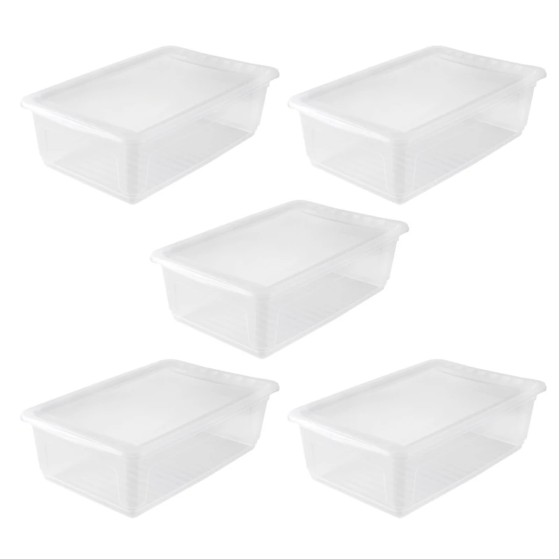 keeeper bea 5x Storage Box with Air Control System, 59 x 39 x 18 cm, 30 L, Transparent
