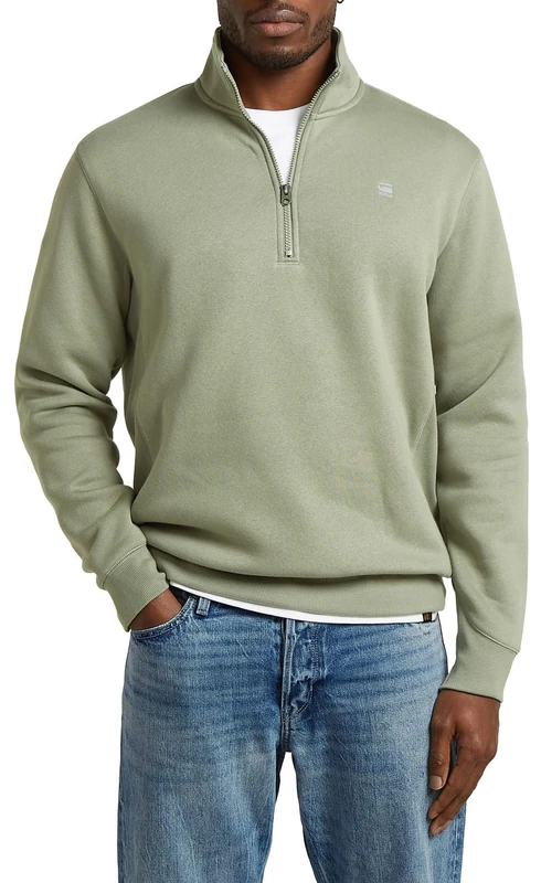 G-Star Raw C.V. Premium Core Half Zip Sweatshirt, Green (Lt Orphus D26459-c235-b441), XXL Men