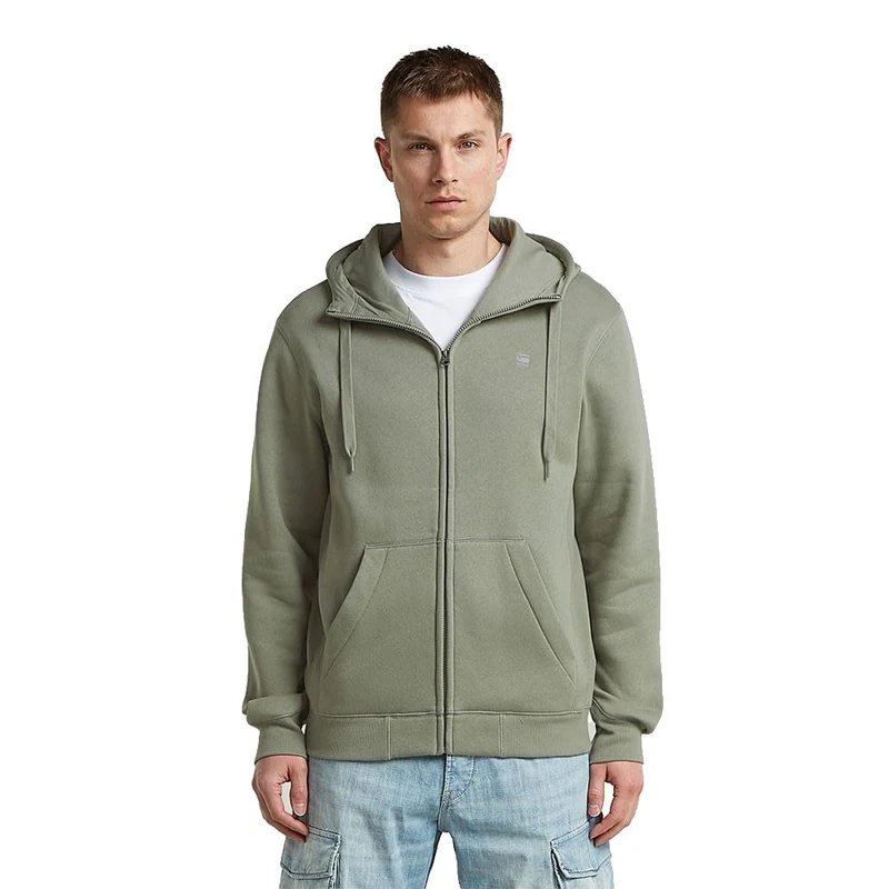 G-Star Raw C.V. Premium Core Hooded Zip Sweatshirt, Green (Lt Orphus D16122-c235-B441), L Men - Image 1