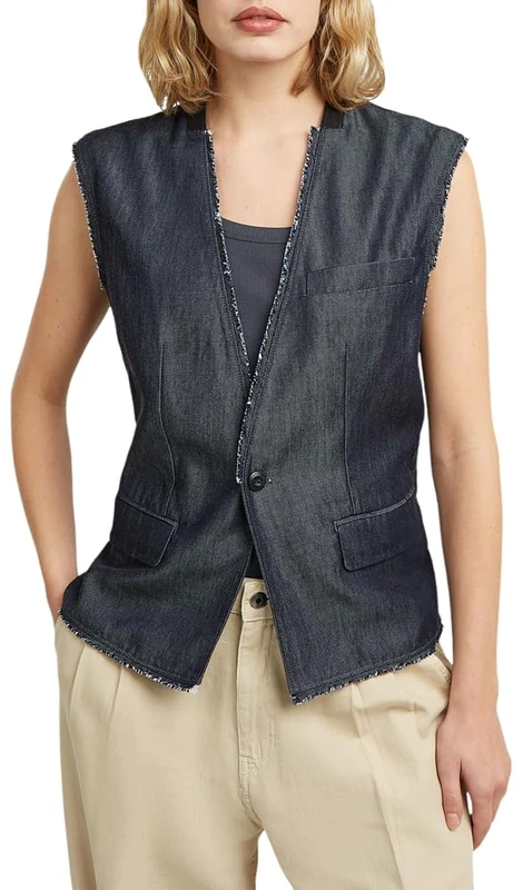 G-Star Womens Vest Wmn Blazer, Blue (Rinsed D29036-e516-082), XXS UK