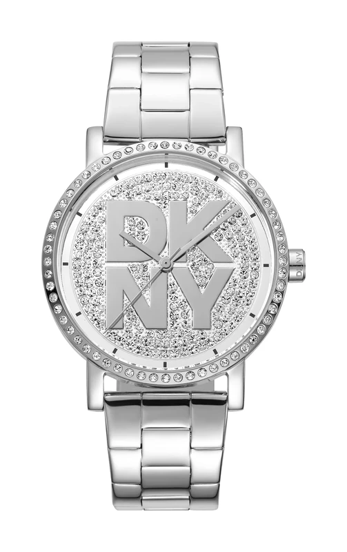 DKNY Quartz Watch Soho Logo Quartz 5 ATM, Silver, Standard Size, Modern