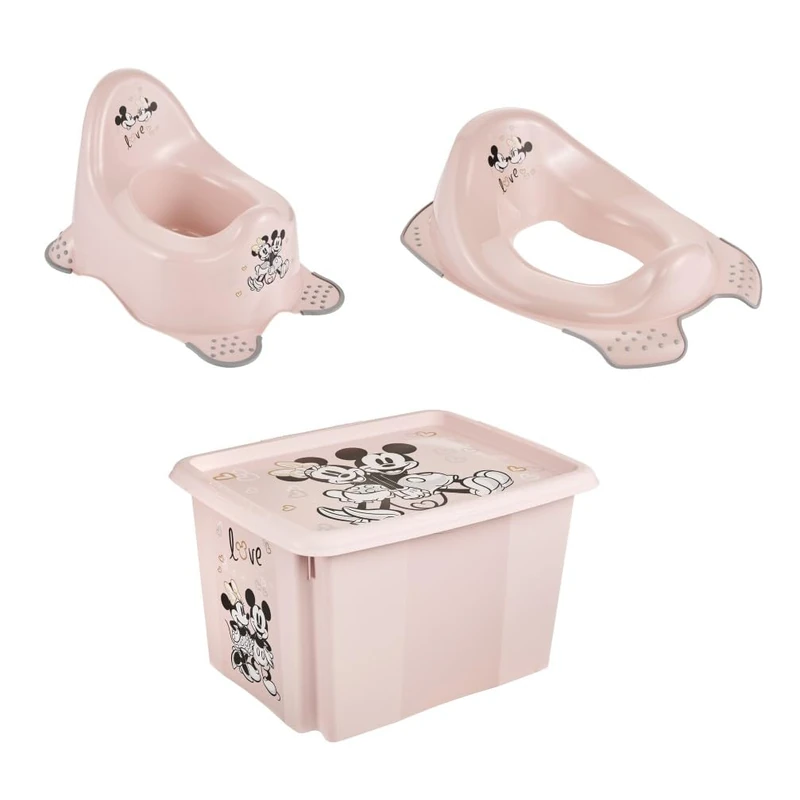 keeeper Minnie Adam Baby Pot + Toilet Seat + Storage Box Karolina 30 L, Baby Pot from 18 Months to 3 Years, Toilet Seat from Approx. 24 Months to 4 Years, Nordic Pink