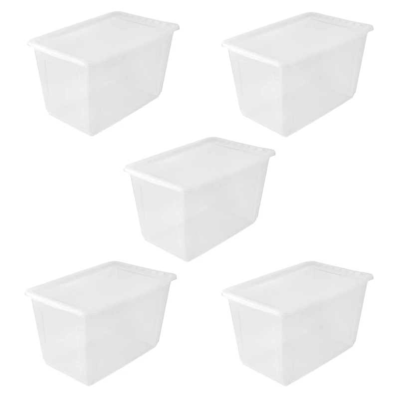 keeeper bea 5x Storage Box with Air Control System, 59 x 39 x 35 cm, 52 L, Transparent