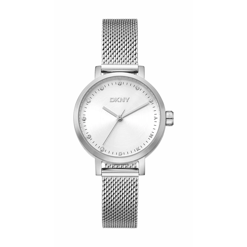 DKNY Soho Mini Quartz Watch 5 ATM, Silver, Standard Size, Modern