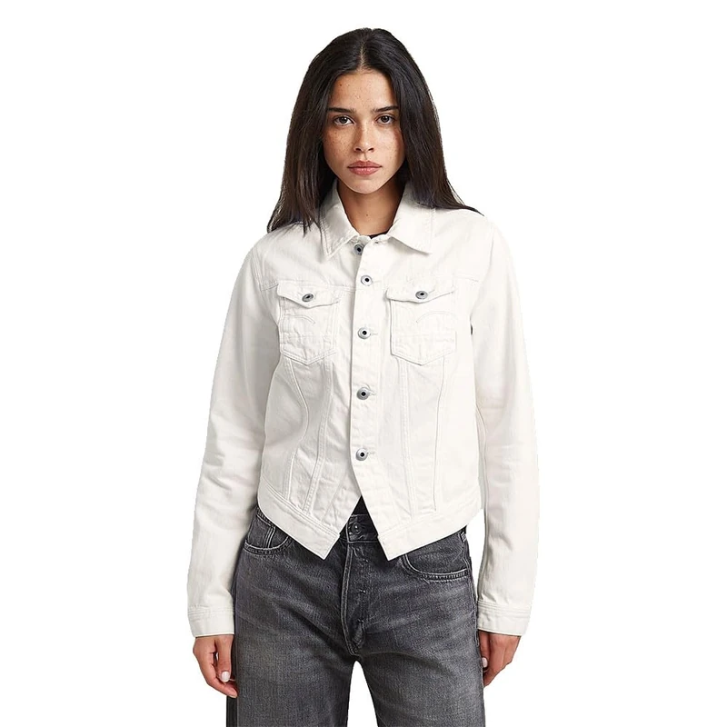 G-Star Raw C.V. Women's Pitched Hem Slim Wmn Jacket, White (Ecru D27939-E503-159), L