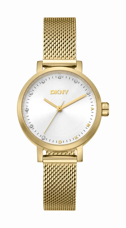 DKNY Soho Mini Quartz Watch 5 ATM, Gold, Standard Size, Modern