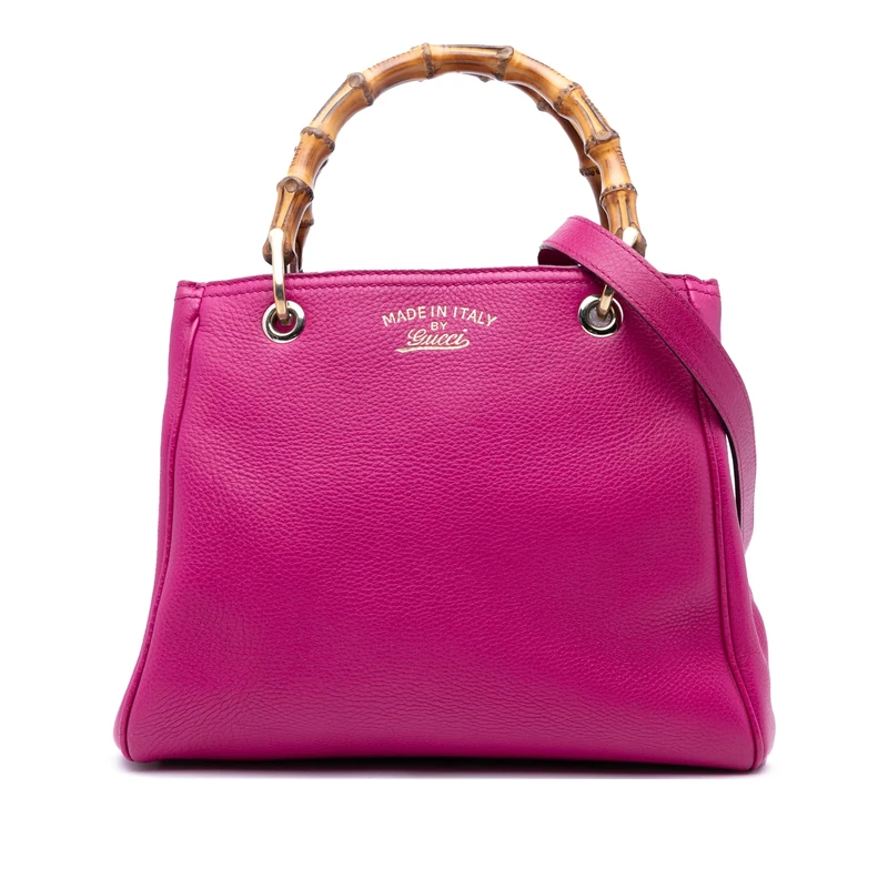 Gucci Pre-Loved Small Calfskin Bamboo Shopper Satchel