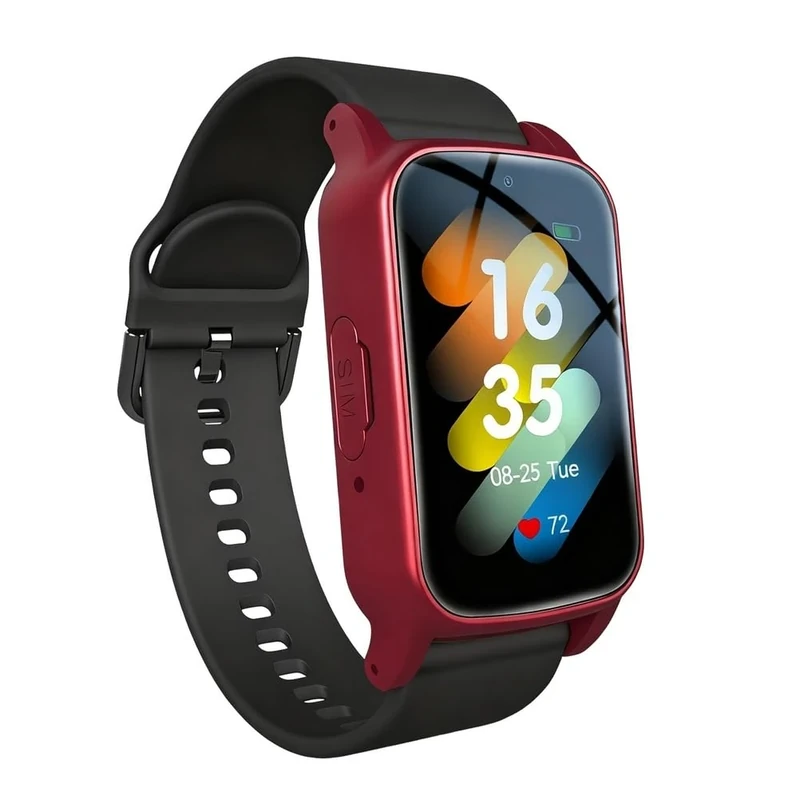 Elderly Smart Watch with Fall Detection & Medical SOS Alert - GPS Tracker & Emergency Call for Seniors - Smartwatch for Men and Women with Health Monitoring, 4G HD Video Call,Red