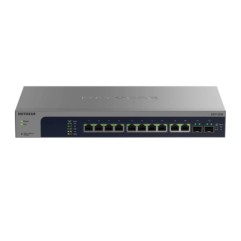 NETGEAR 12-Port Multi-Gigabit Easy Smart Managed Switch (XS512EMv2) - All Ports Support 10G, Including 10 Ethernet Ports and 2 Dedicated SFP+ Ports