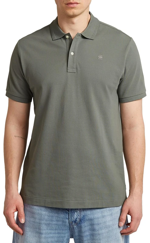 G-Star Raw C.V. Dunda Overdyed Slim Polo, Orphus Green D11595-5864-722, S Men's