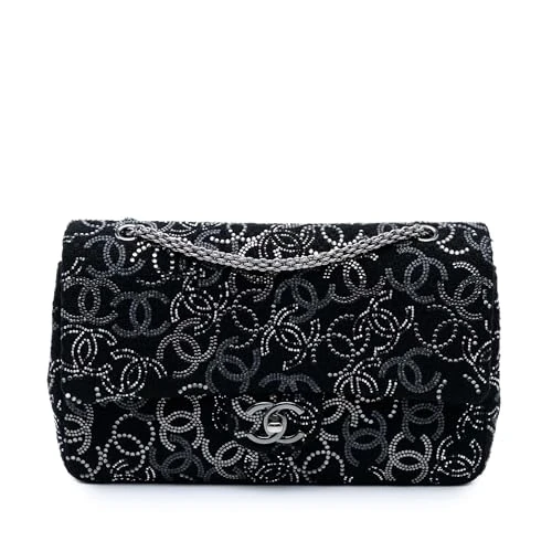 Chanel Pre-Loved Paris-Shanghai Medium Tweed Strass Embellished Pudong Double Flap