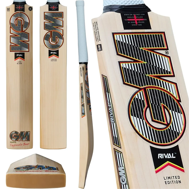 GM | Rival Limited Edition English Willow Cricket Bat | DXM, ToeTek and NOW! | Full Size Suitable for Players 175cm / 5' 9" & over | Gunn & Moore