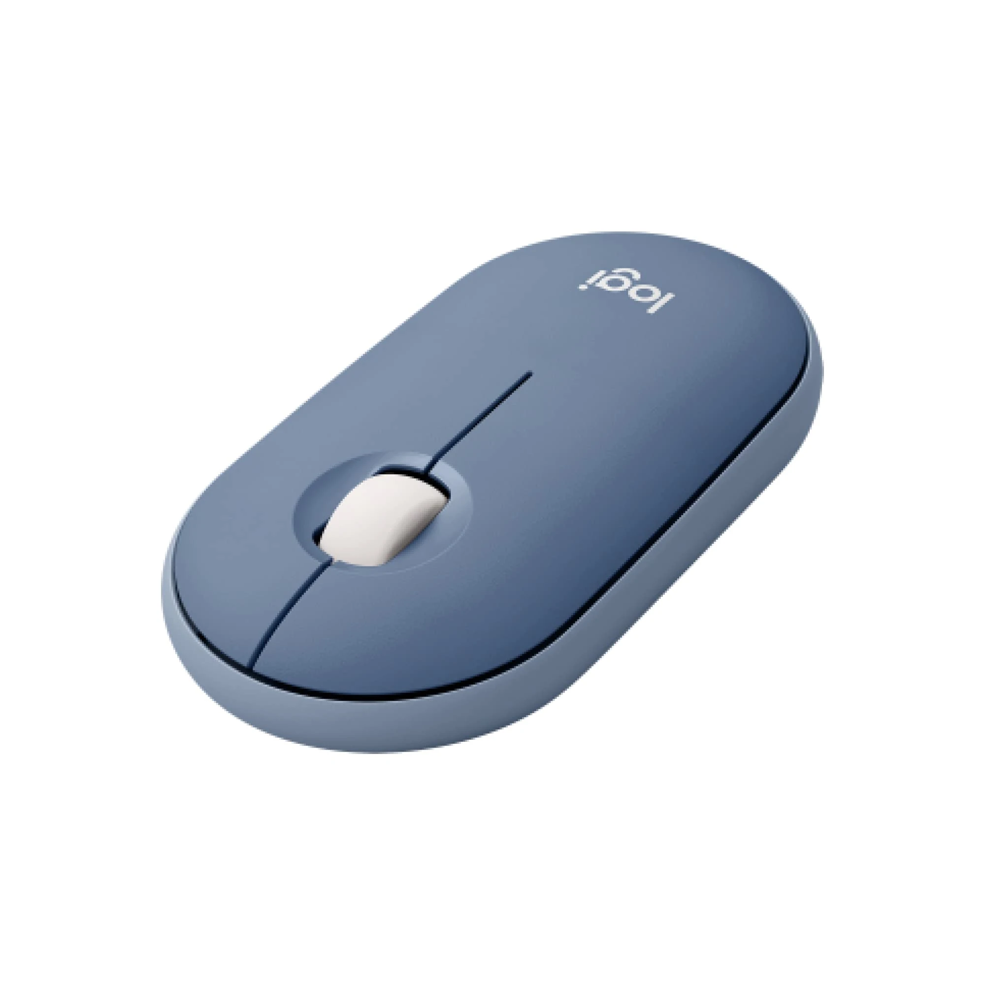 Logitech Pebble Wireless Mouse with Bluetooth or 2.4 GHz Receiver, Silent, Slim Computer Mouse with Quiet Clicks For Laptop, Notebook, iPad, PC and Mac - Blueberry (Renewed)