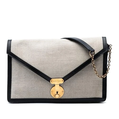 Celine Pre-Loved Canvas And Calfskin Crossbody Bag