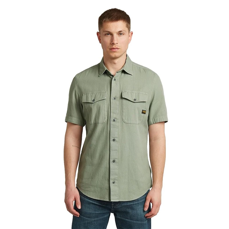 G-Star Raw C.V. Marine Slim Short Sleeve Shirt T-Shirt, Green (Lt Orphus GD D19751-D454-B565), S Men