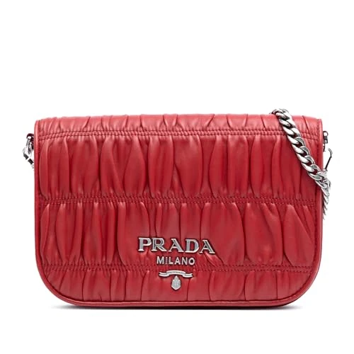 Prada Pre-Loved Nappa Gaufre Chain Flap Bag Crossbody