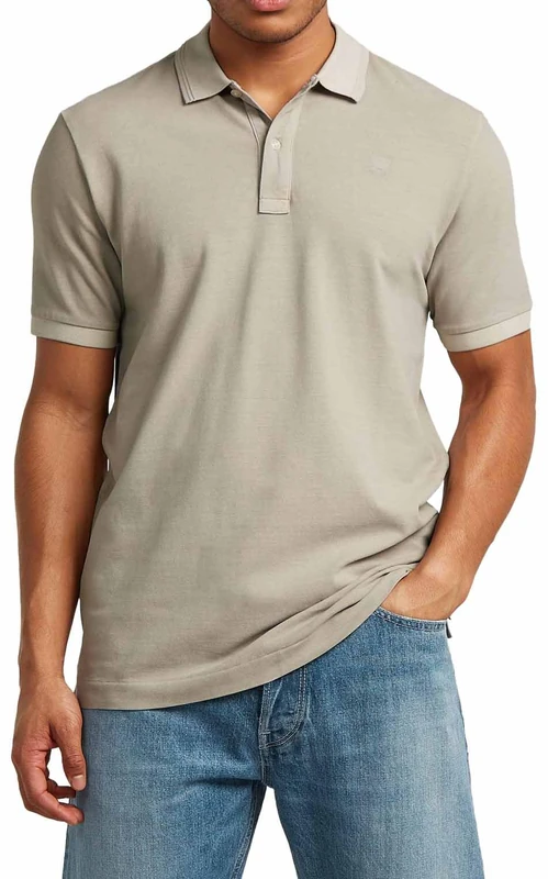 G-Star Raw C.V. Dunda Overdyed Slim Polo Shirt, Beige (Kit GD D11595-d756-j105), XXL Men