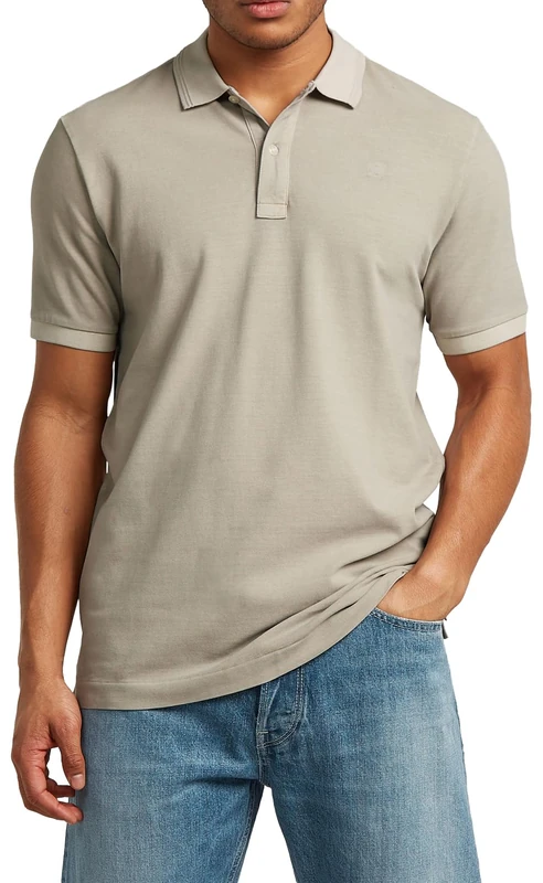 G-Star Raw C.V. Dunda Overdyed Slim Polo Shirt, Blue (Baby Blue GD D11595-d756-j104), L Men's