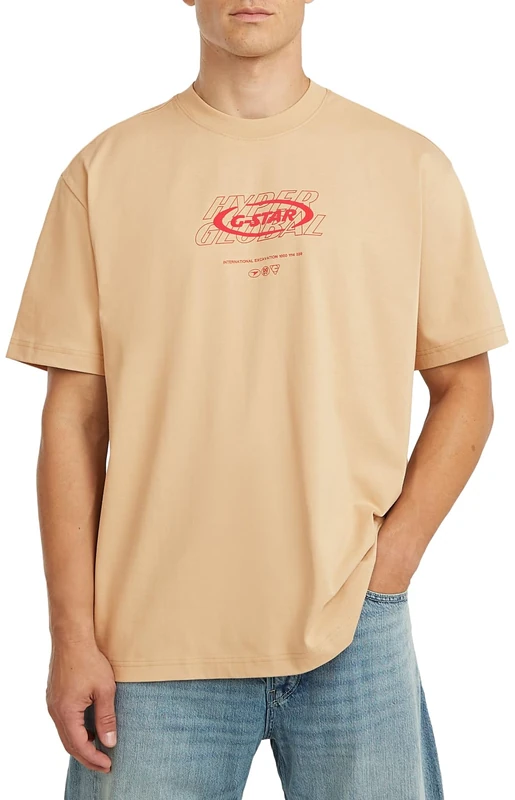 G-Star Mens Hyper Gr Relaxed T-Shirt, Beige (Cream D29377-e385-137), M UK