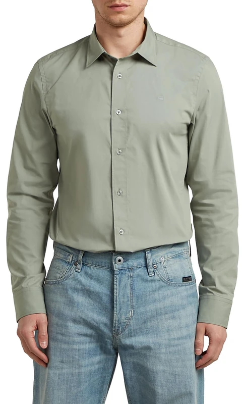 G-Star Raw C.V. Uniform Slim Shirt, Green (Lt Orphus D25176-d321-b441), M Men