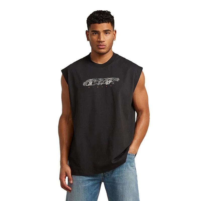 G-Star Mens Loose Gr Sl T-Shirt, Black (Dk Black D29347-e385-6484), L UK