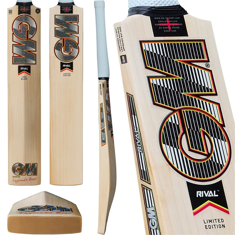 GM | Rival 404 English Willow Cricket Bat | DXM, ToeTek and NOW! | Full Size Suitable for Players 175cm / 5' 9" & over | Gunn & Moore