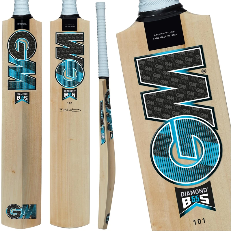 GM | Ben Stokes Diamond 101 BS55 Kashmir Willow Cricket Bat | Halo Grip | Opener Size for Players Aged 4-8 | Gunn & Moore