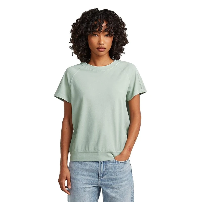 G-Star Raw C.V. Raglan Top T-Shirt, Pale Green GD D24512-d756-j088, L Women