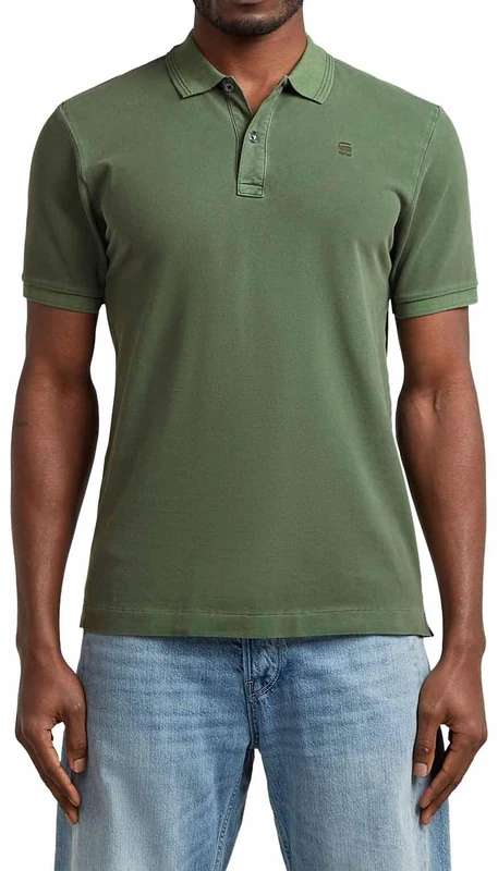 G-Star Mens Dunda Overdyed Slim Polo Shirt, Green (Dk Nuri Green Gd D11595-d756-d468), M UK