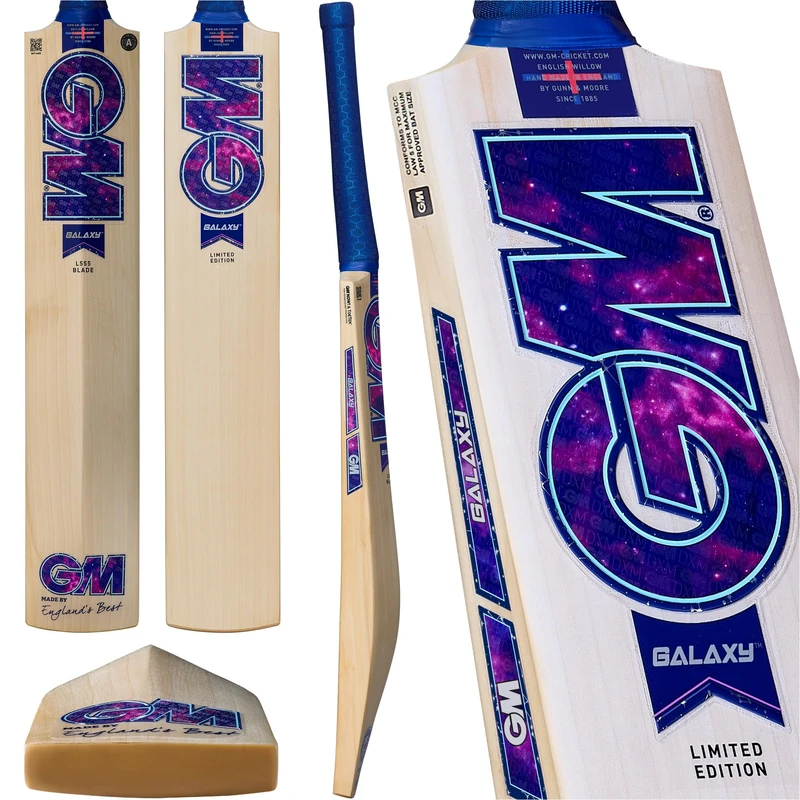 GM Galaxy 404 Cricket Bat 2026 - Prime English Willow, L555 Blade, Mid-High Swell Profile, Galaxy Grip, Full Size Short Handle, Made in England by Gunn & Moore