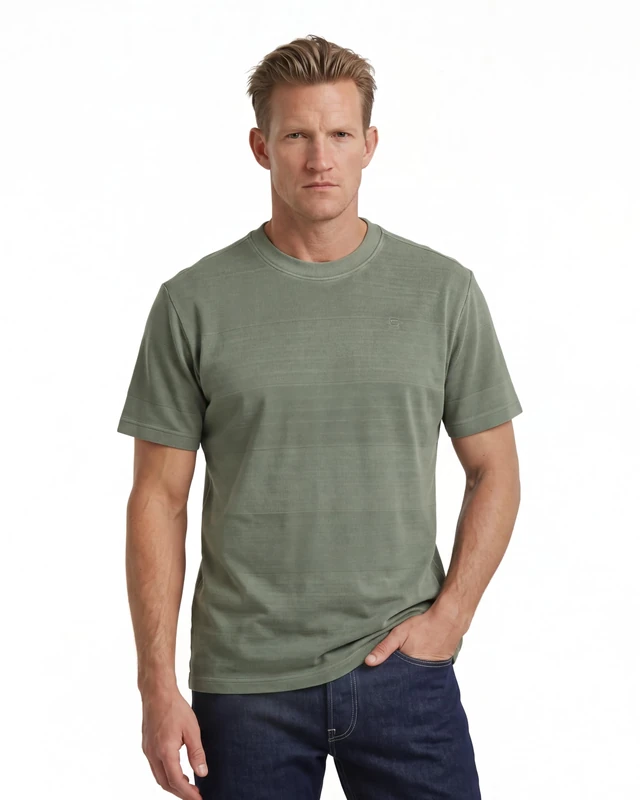 G-STAR Washed Jacquard Round Neck T-Shirt - Men