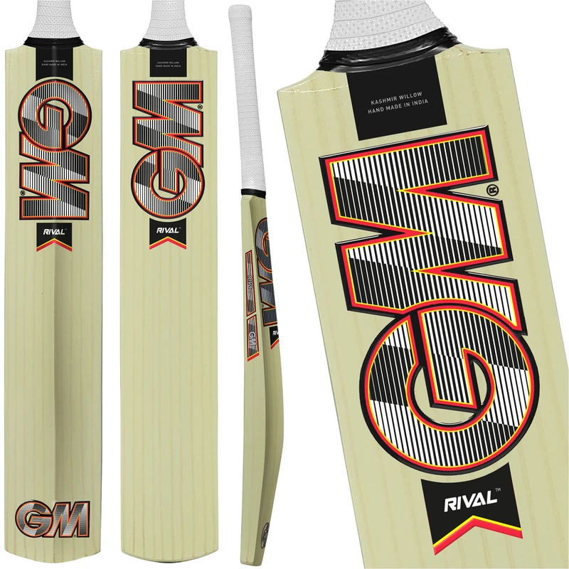 GM | Rival Entry Level Kashmir Willow Cricket Bat | Control Grip | Full Size Suitable for Players 175cm / 5' 9" & over | Gunn & Moore