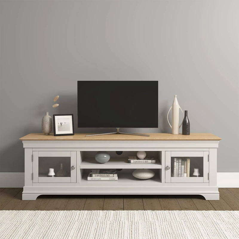 Seconique Bordeaux Tv Stand in Ivory/Oak